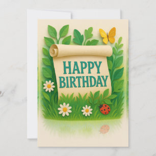 Nature Garden Grattis på födelsedagen Card