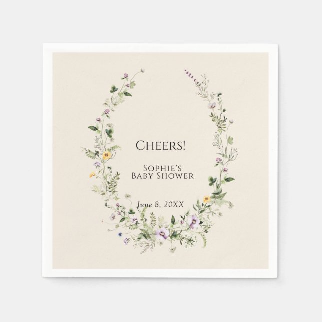 Nature Garden Little One in Bloom Baby Shower Pappersservett (Framsidan)