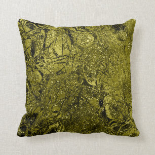 Nature Glitter Sparkly Abstrakt Chartreuse Grönt Kudde