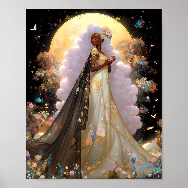 Nature Goddess African American Fantasy Art Poster (Framsidan)