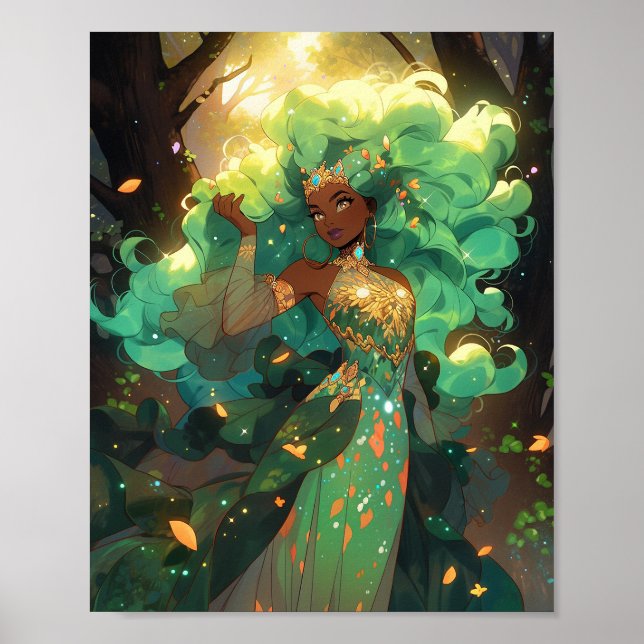 Nature Goddess African American Fantasy Art Poster (Framsidan)