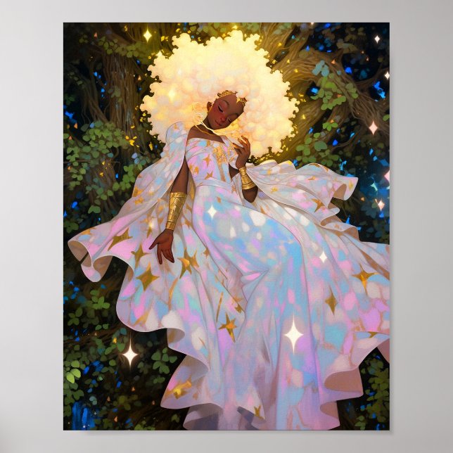 Nature Goddess African American Fantasy Art Poster (Framsidan)