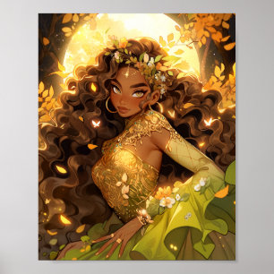 Nature Goddess African American Fantasy Art Poster