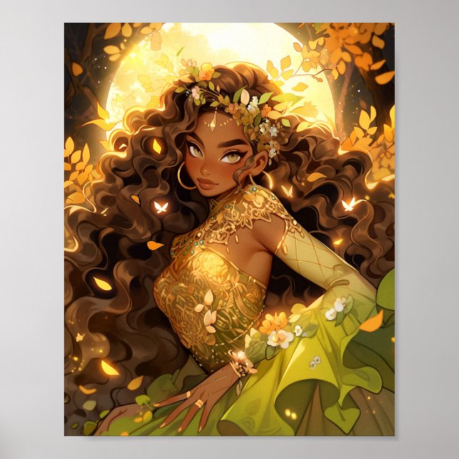 Nature Goddess African American Fantasy Art Poster (Framsidan)