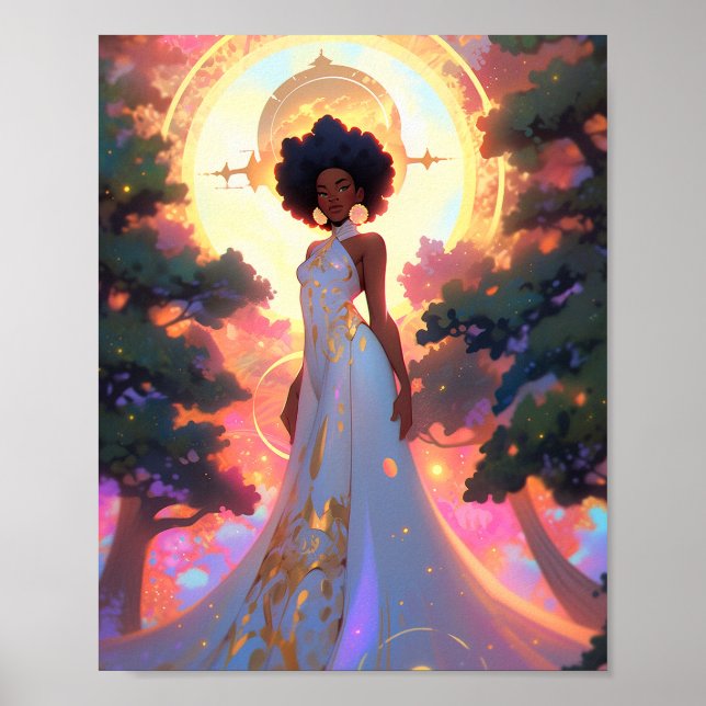 Nature Goddess African American Fantasy Art Poster (Framsidan)
