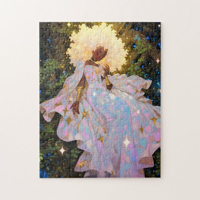Nature Goddess African American Fantasy Art Pussel (Vertikal)