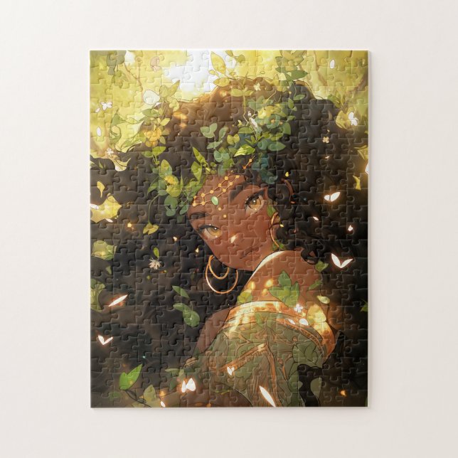 Nature Goddess African American Fantasy Art Pussel (Vertikal)