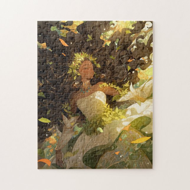 Nature Goddess African American Fantasy Art Pussel (Vertikal)