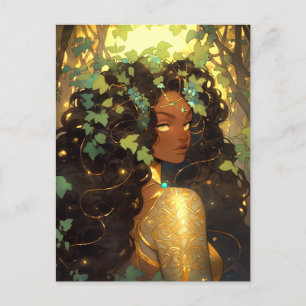 Nature Goddess African American Fantasy Art Vykort