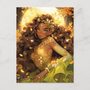 Nature Goddess African American Fantasy Art Vykort