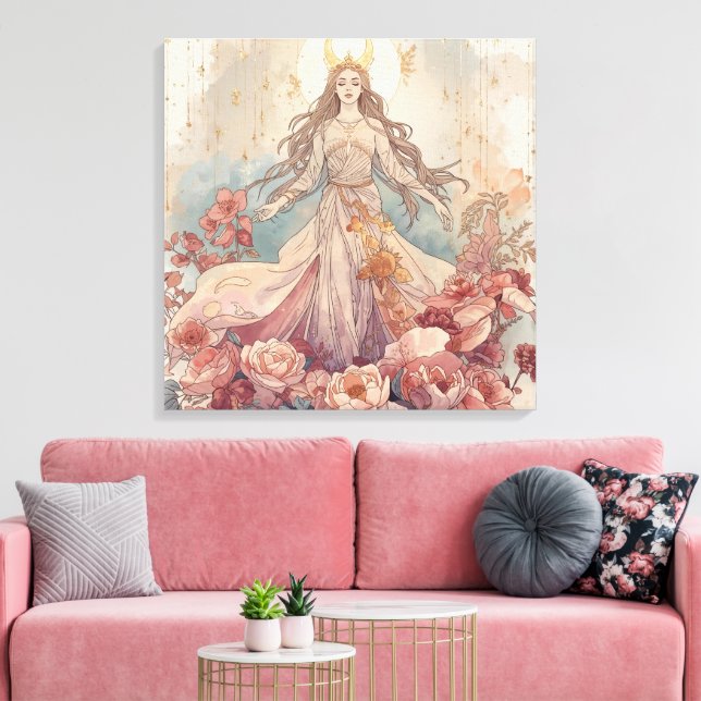 Nature Goddess Boho Wall Art  Canvastryck (Insitu (Vardagsrum))