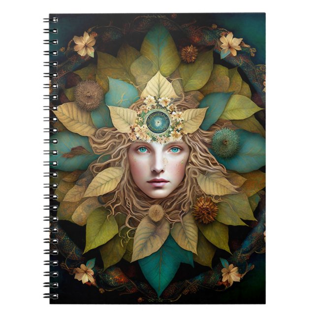 Nature Goddess Mandala Anteckningsbok (Framsidan)