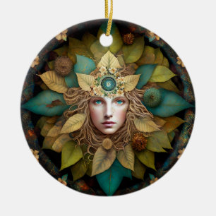 Nature Goddess Mandala Julgransprydnad Keramik