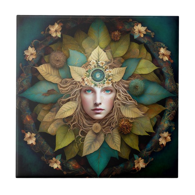 Nature Goddess Mandala Kakelplatta (Framsidan)