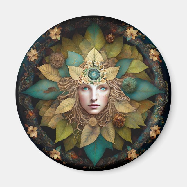 Nature Goddess Mandala Magnet (Framsidan)