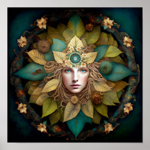 Nature Goddess Mandala Poster