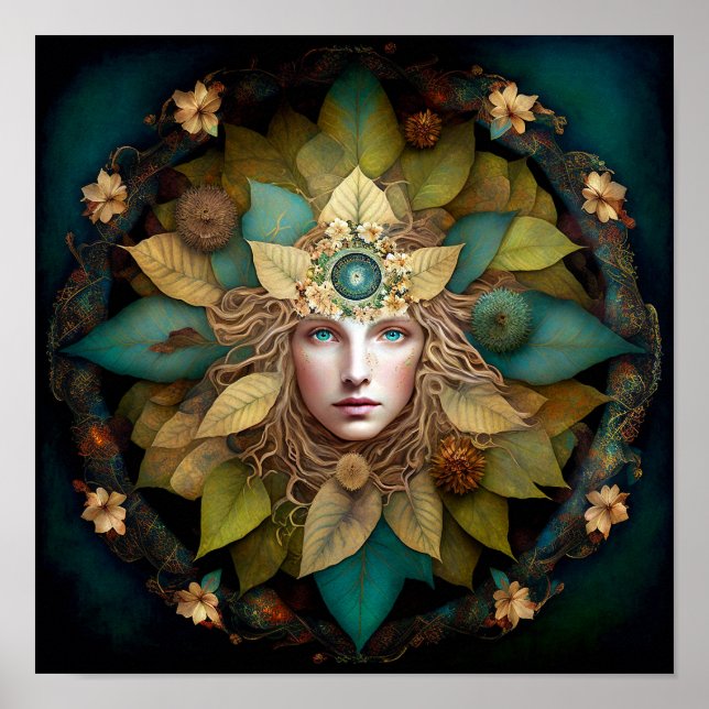 Nature Goddess Mandala Poster (Framsidan)
