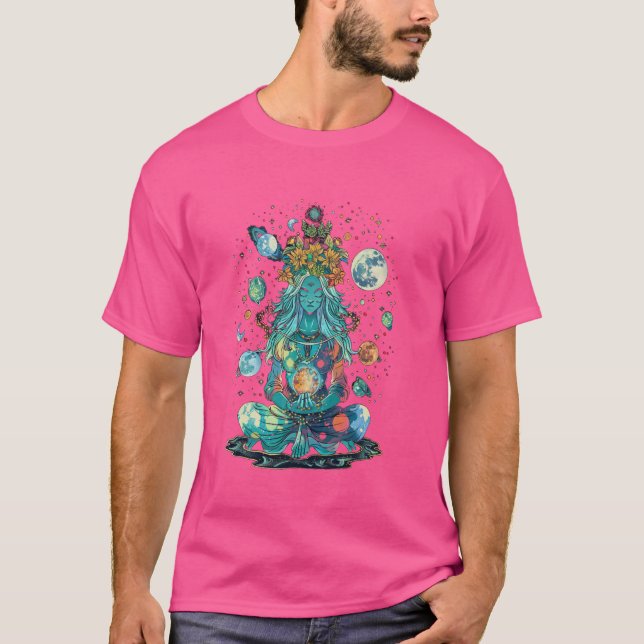 Nature Goddess Witch Mor Earth och Måne Phase C T Shirt (Framsida)
