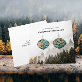 Nature Gräs Skogen Earring Jewelry Visning Card Fyrkantigt Visitkort