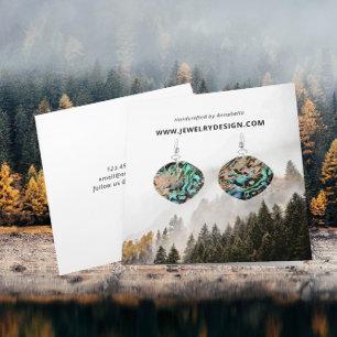 Nature Gräs Skogen Earring Jewelry Visning Card Fyrkantigt Visitkort