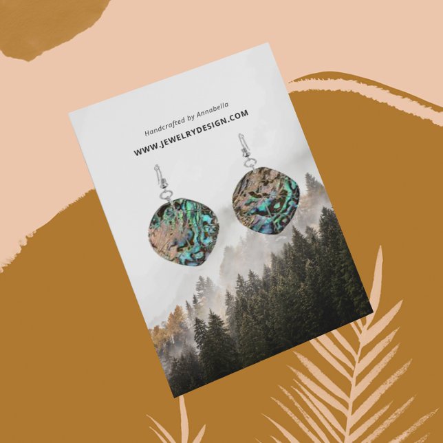 Nature Gräs Skogen Earring Jewelry Visning Visitkort (Skapare uppladdad)