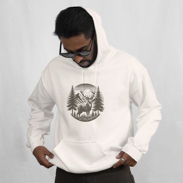 Nature Grays Hjort Scene Ai Art Hoodie (Skapare uppladdad)