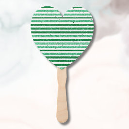 Nature Green White Horizontal Glitter Stripes