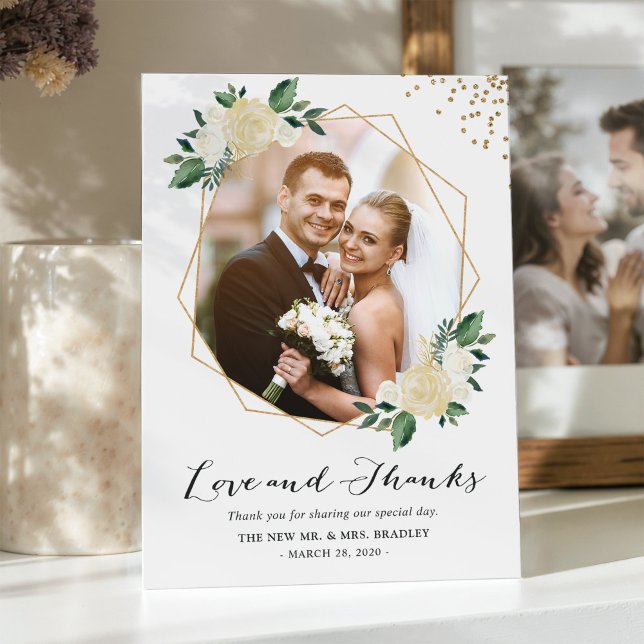 Nature Greenery Blommigt Bröllop Photo Tack (Skapare uppladdad)