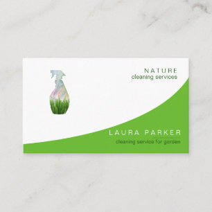 Nature Grönt Grass Spray Flaska Städning Service Visitkort