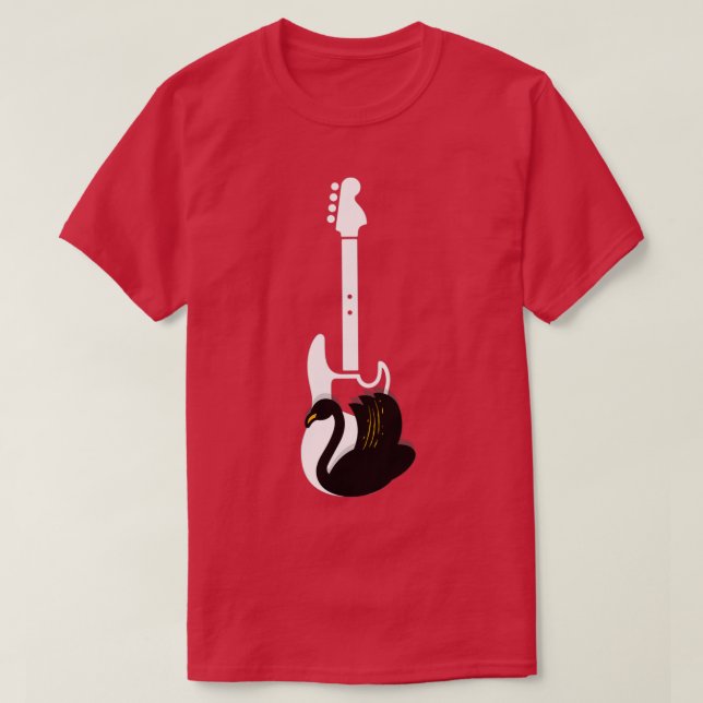Nature Guitar swan black white T Shirt (Design framsida)