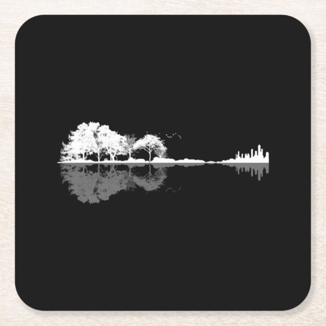 Nature Guitar Underlägg Papper Kvadrat (Framsidan)