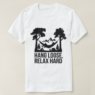 Nature Hammock Camping Relaxing Silhouette Art T Shirt