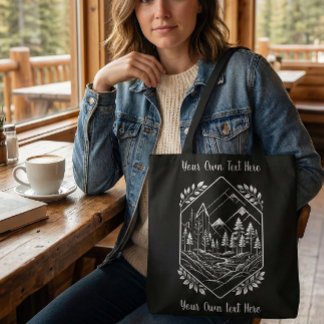 Nature Hiker River Badge Your Text Tygkasse