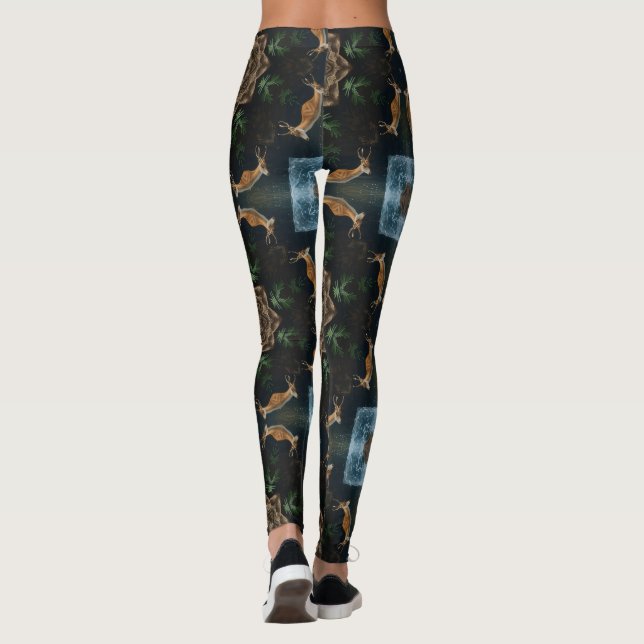 Nature Inspired Deer Kaleidoscope Leggings (Baksida)