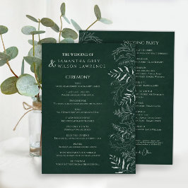 Nature Inspired  Greenery Wedding Program Card