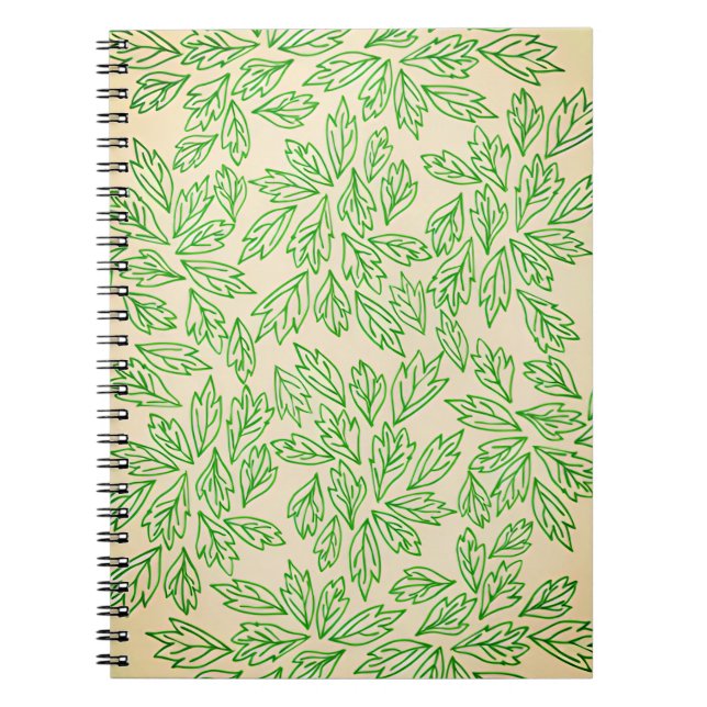 Nature-Inspired Leaf Pattern Notebook Anteckningsbok (Framsidan)