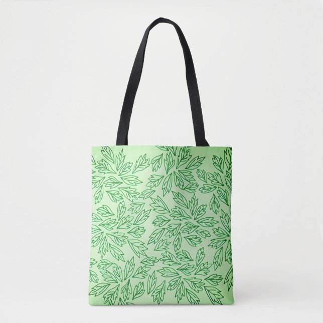 Nature-Inspired Leaf Pattern Tote bag Tygkasse (Framsida)