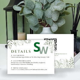 Nature Inspired Leafy Wedding Enclosure Card Tilläggskort