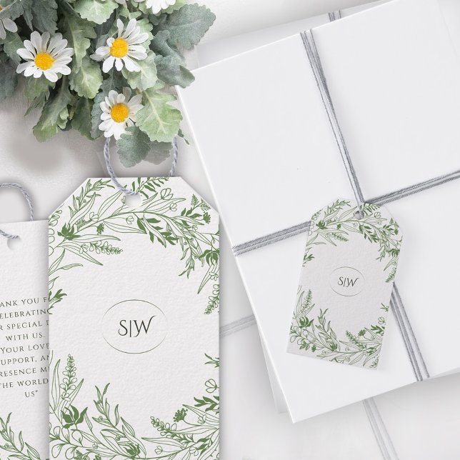 Nature  Inspired  Minimalist Monogram Presentetikett (Skapare uppladdad)
