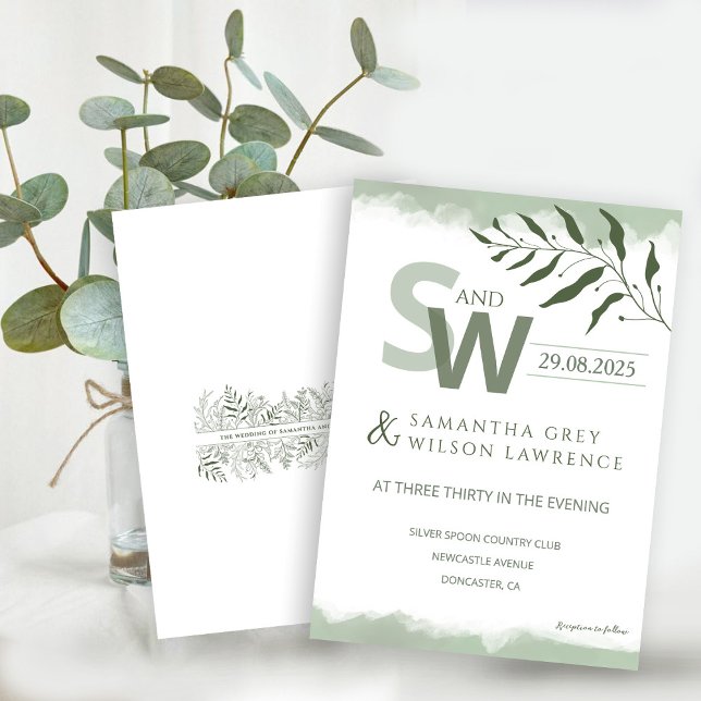Nature inspired Minimalist  Wedding Invitation Inbjudningar (Skapare uppladdad)