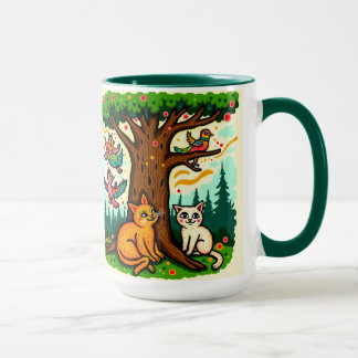 Nature-Inspired Tree and Animals Ceramic Mug Mugg