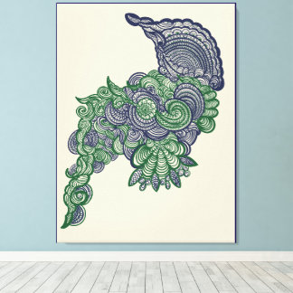 Nature_Inspired WallArt with Floral Centerpiece Canvastryck