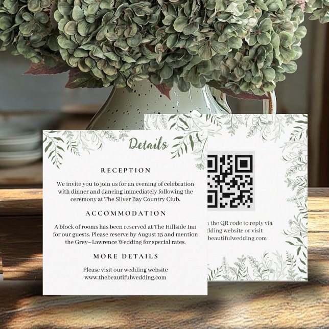 Nature Inspired Wedding Info Cards Tilläggskort (Skapare uppladdad)