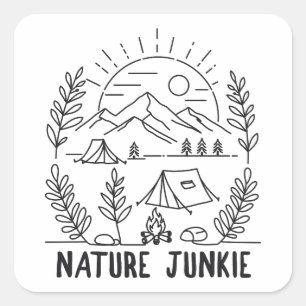 Nature Junkie Fyrkantigt Klistermärke