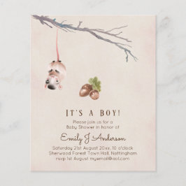 Nature Kärlek a Fält Mouse Baby Shower Inbjudan