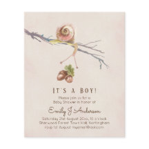 Nature Kärlek Snigel Pojke Shower-inbjudningar