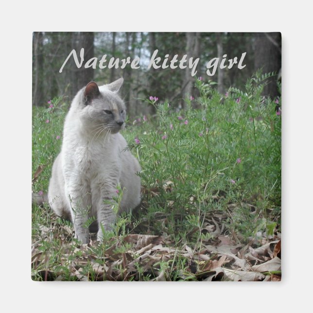Nature kattunge flicka magnet (Framsidan)
