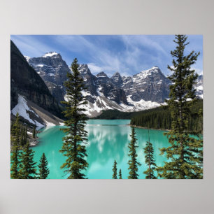 Nature Landcape Moraine Sjö, Alberta, Kanada Poster