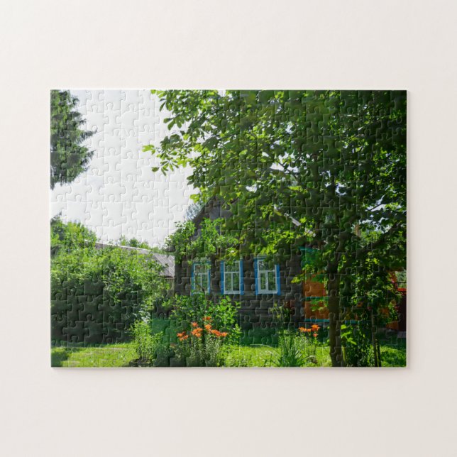 Nature Ligcape Rural Village Hut House Pussel (Horisontell)