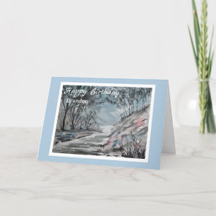 Nature liggande Personlig Birthday Card Tack Kort